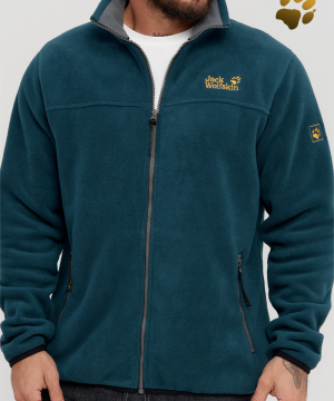 Мужская флиска Jack Wolfskin голубая тёплая