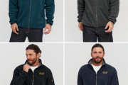 Мужская флиска Jack Wolfskin голубая тёплая