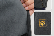 Мужская флиска Jack Wolfskin серая теплая
