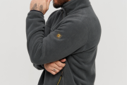Мужская флиска Jack Wolfskin серая теплая