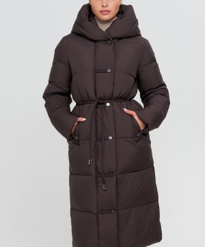 Зимняя женская куртка Wladimir 2530 длинная коричневая 