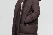 Зимняя женская куртка Wladimir 2530 длинная коричневая 