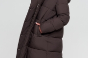 Зимняя женская куртка Wladimir 2530 длинная коричневая 