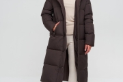 Зимняя женская куртка Wladimir 2530 длинная коричневая 