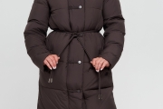 Зимняя женская куртка Wladimir 2530 длинная коричневая 