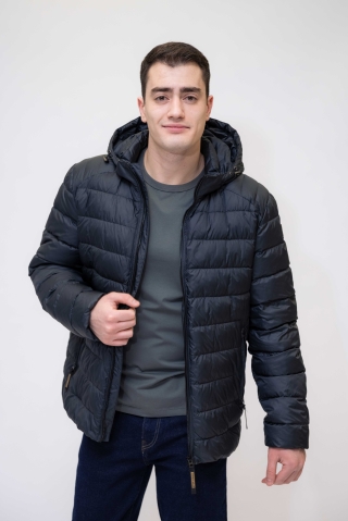 Демисезонная мужская куртка Talifeck 51108-1 синяя короткая