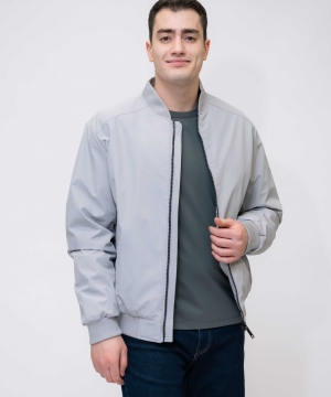 Демисезонная мужская куртка Kings Wind 5K262 короткая светло-серая