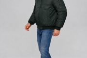 Мужская зимняя куртка авиатор Jeans Town 3375 тёмно-зелёная