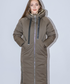 Зимняя женская куртка Evacana 1038 Коричневая 