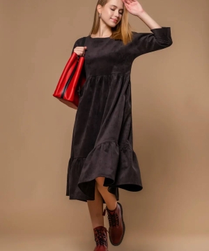 Платье вельветовое Vivo Style 2124 Черное 