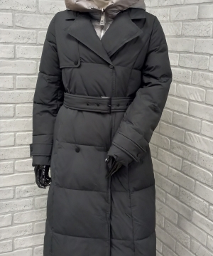 Зимняя куртка Evacana 2630 Черная длинная