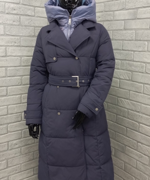 Зимняя женская куртка Evacana 2630 Фиолетовая длинная 