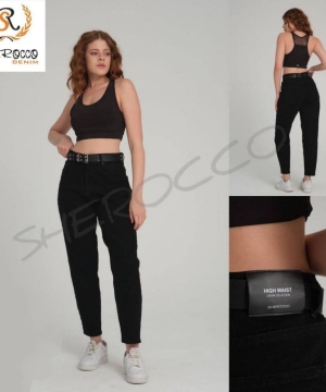 Женские джинсы Sherocco 3193 черные укороченные