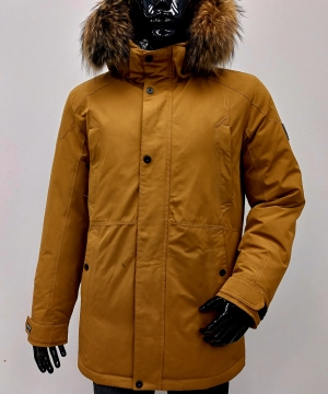 Зимняя куртка Shark Force 622D349 Желтая мех енота на капюшоне