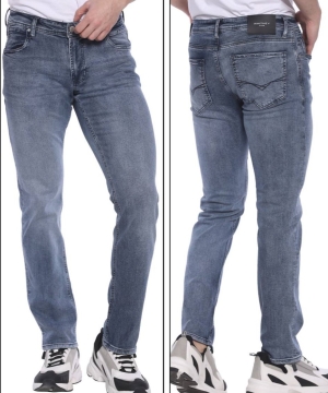 Мужские джинсы Whitney X479 серо-синие слегка зауженные