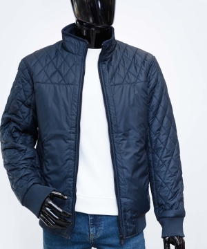 Демисезонная мужская куртка Jeans Town 7028 синяя короткая