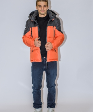 Мужская зимняя куртка Vivacana 7190 Черно- оранжевая