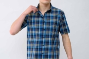 Рубашка мужская летняя Montana 16-025 в клетку с коротким рукавом