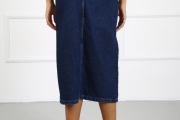 Джинсовая юбка Twister 2051-01 синяя с разрезом 