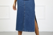 Джинсовая юбка Twister 2052 -02  синяя длинная