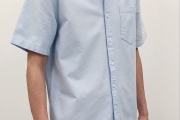 Мужская рубашка Jeans Town 2149 голубая  с коротким рукавом