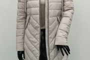 Демисезонная женская куртка Miegofce 23628 бежевая длинная