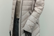 Демисезонная женская куртка Miegofce 23628 бежевая длинная