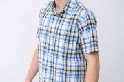 Рубашка мужская летняя Montana T268 в клетку с коротким рукавом