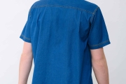 Джинсовая рубашка мужская летняя Montana 545  с коротким рукавом  синяя